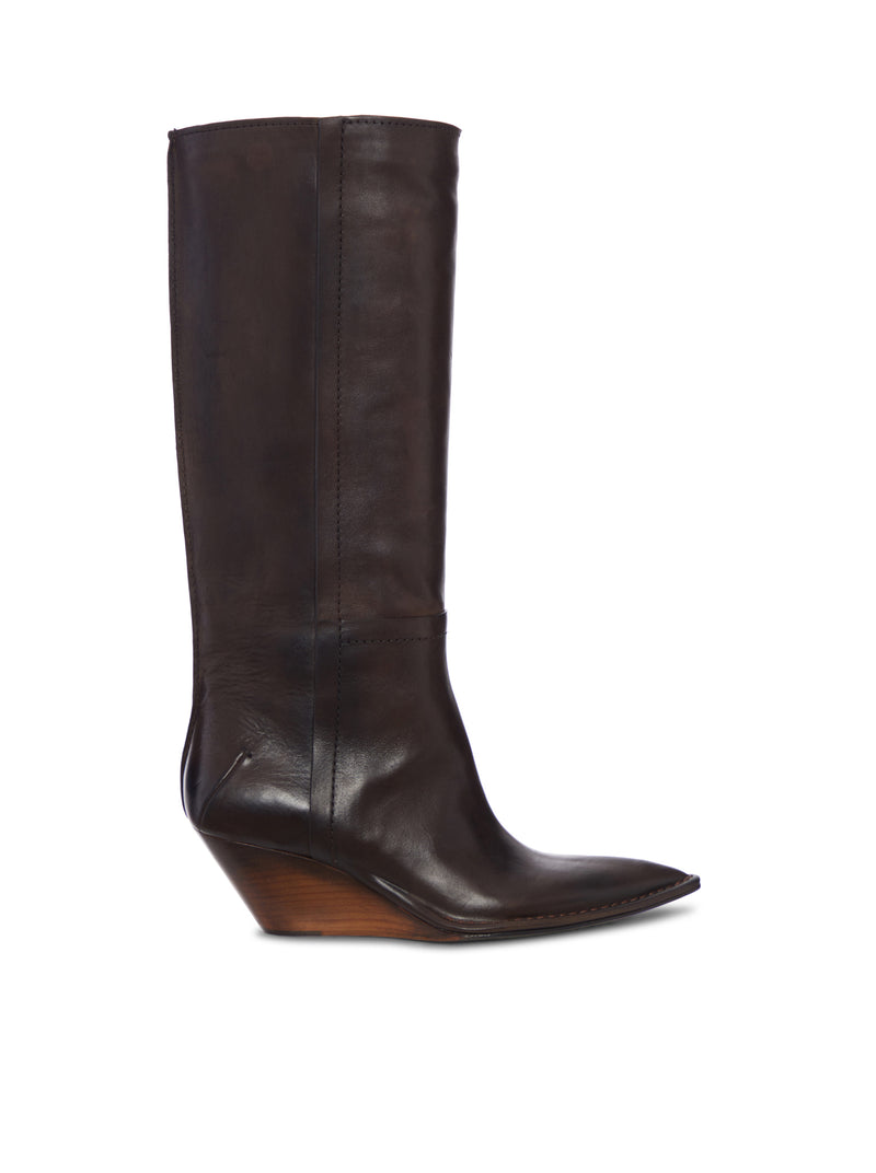 STIVALE ALTO CAMPEROS IN PELLE CON ZEPPA
