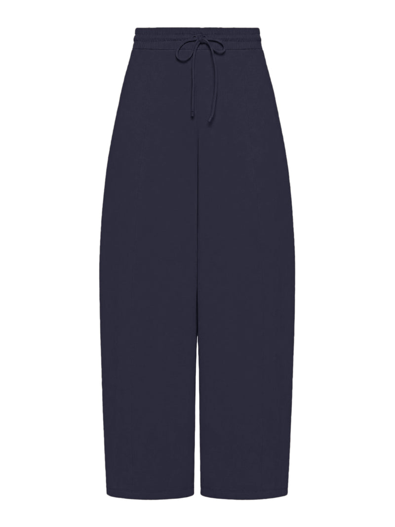PANTALONE BARREL LEG IN JERSEY TECNICO DI COTONE