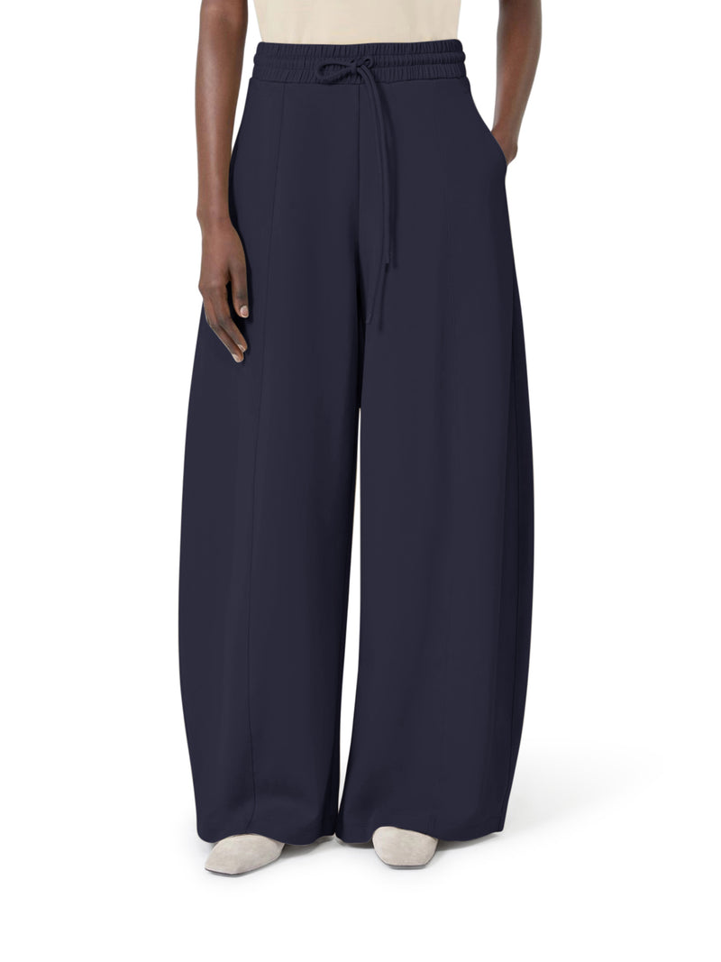 PANTALONE BARREL LEG IN JERSEY TECNICO DI COTONE