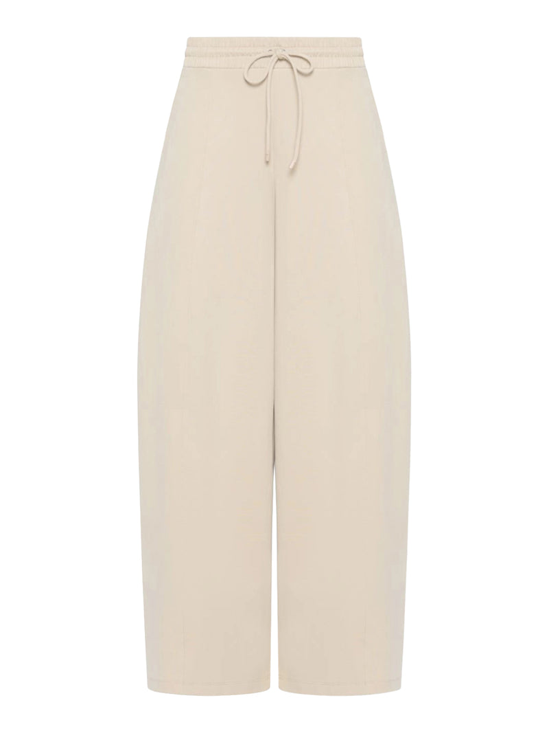 PANTALONE BARREL LEG IN JERSEY TECNICO DI COTONE