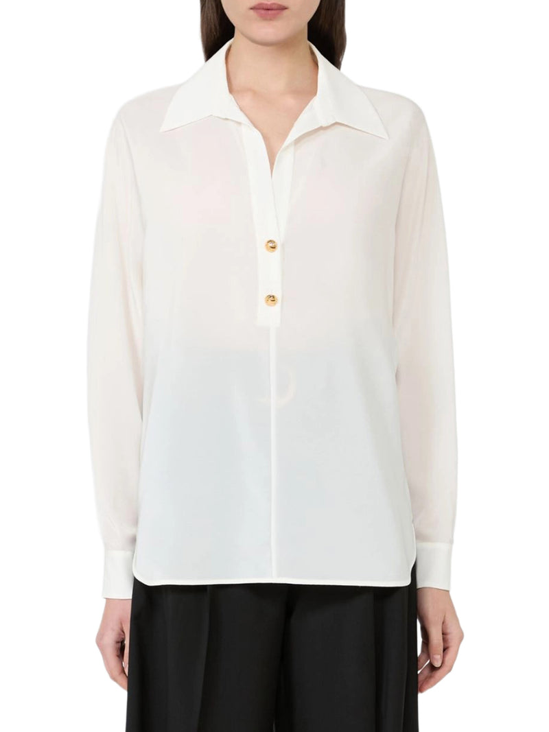 CAMICIA POLO IN CRÊPE DE CHINE