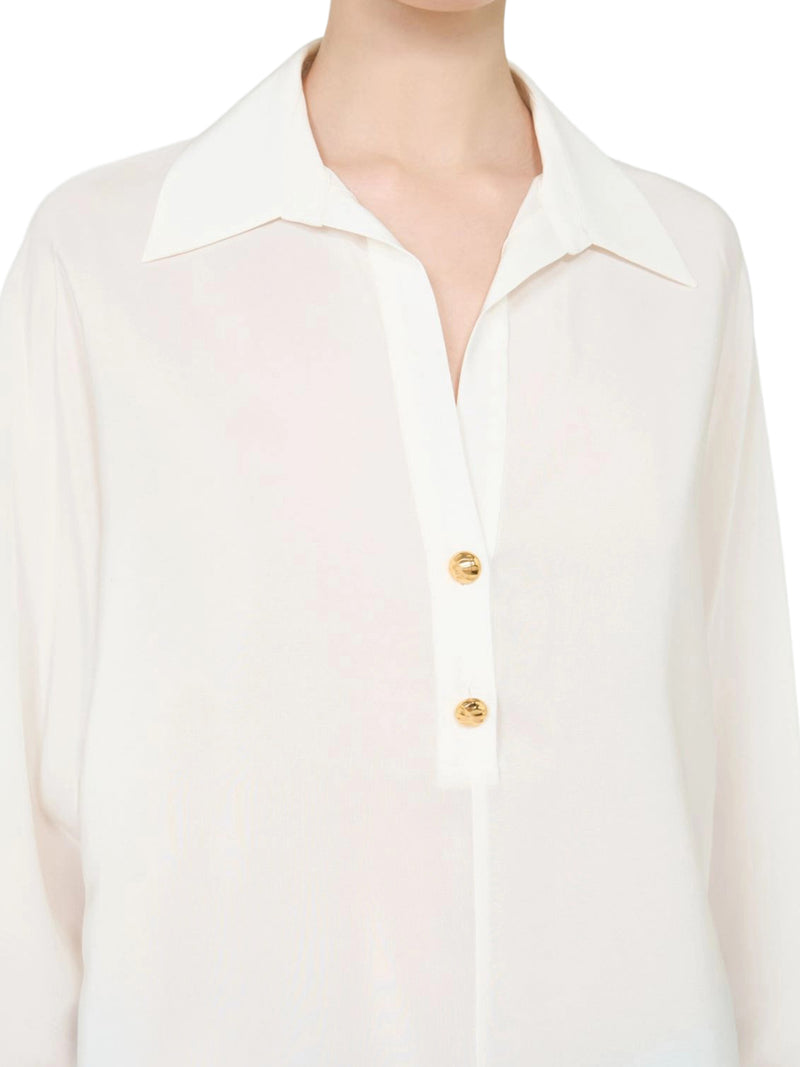 CAMICIA POLO IN CRÊPE DE CHINE