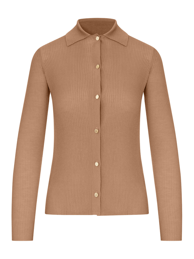 CARDIGAN ADERENTE IN FILATO DI LANA