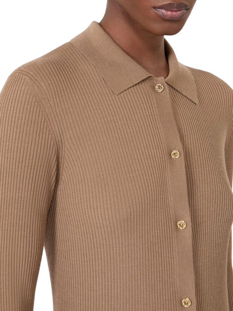 CARDIGAN ADERENTE IN FILATO DI LANA