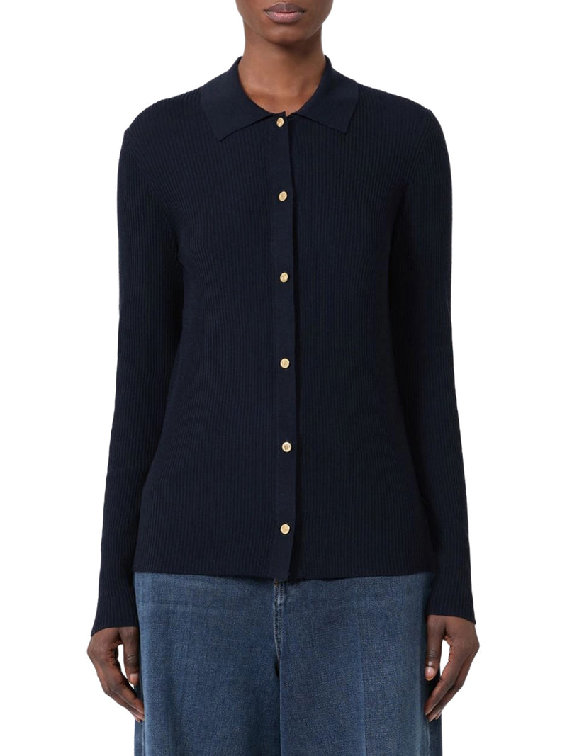 CARDIGAN ADERENTE IN FILATO DI LANA