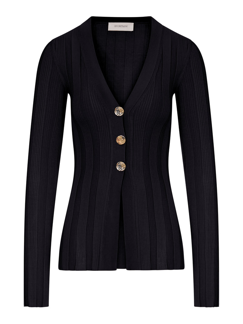CARDIGAN SLIM A COSTE IN VISCOSA
