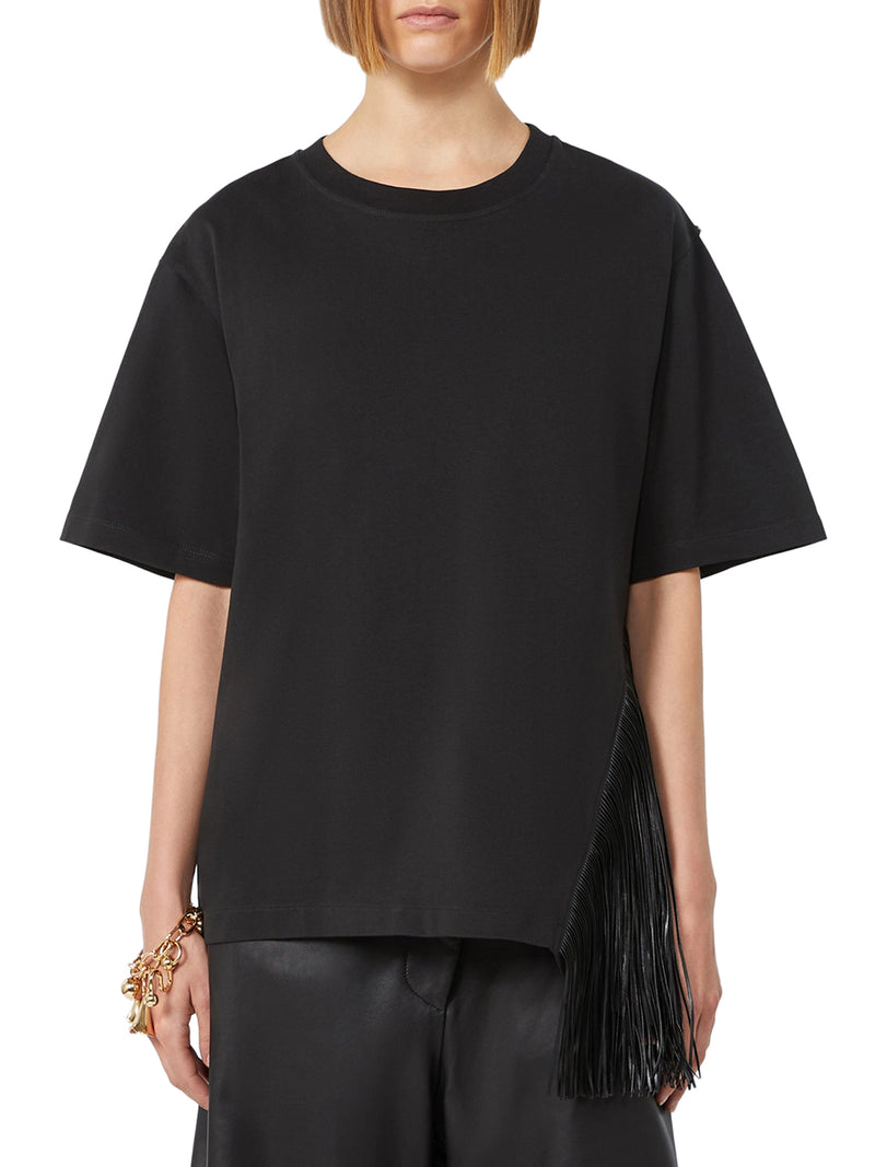 T-SHIRT IN COTONE CON FRANGE