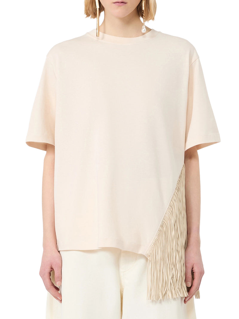 T-SHIRT IN COTONE CON FRANGE