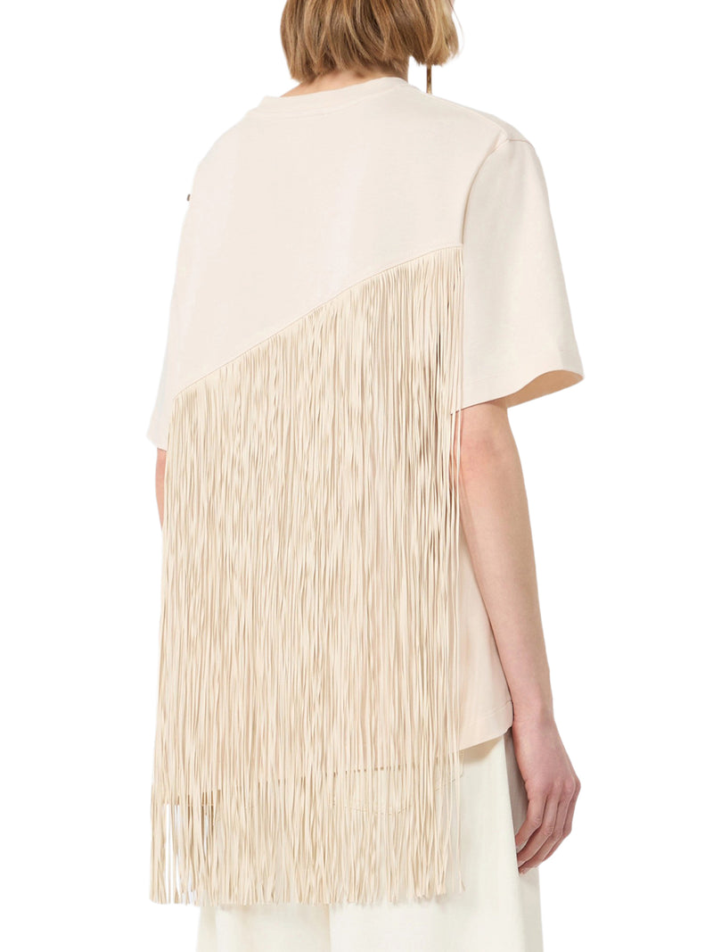 T-SHIRT IN COTONE CON FRANGE