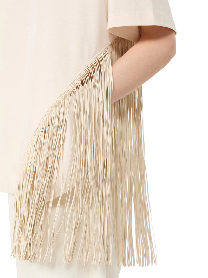 T-SHIRT IN COTONE CON FRANGE