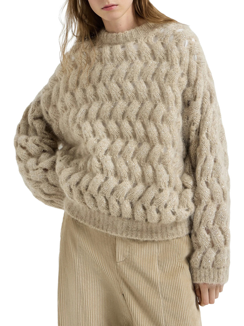 MAGLIA DAZZLING ZIGZAG CABLE