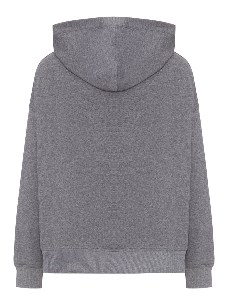 FELPA CON CAPPUCCIO E ZIP