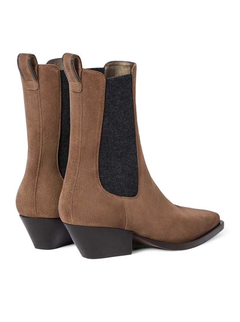 CHELSEA BOOT IN CAMOSCIO CON PRECIOUS LOOP DETAIL