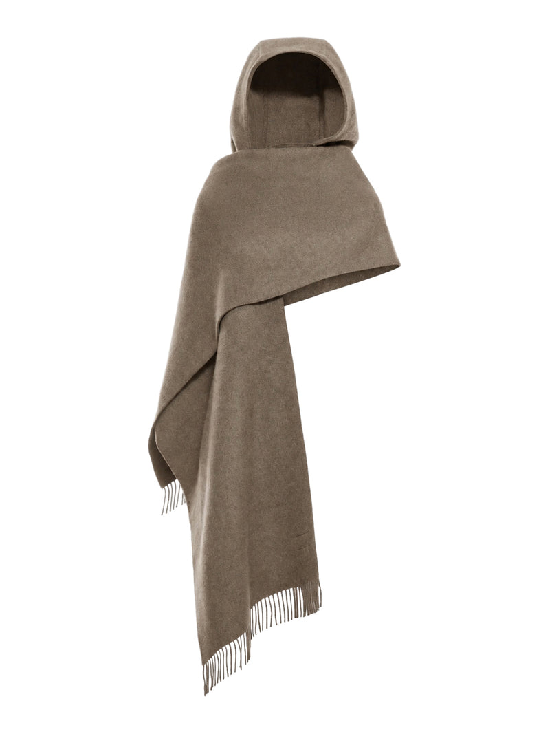 SCIARPA IN MAGLIA DI LANA E CASHMERE CON CAPPUCCIO