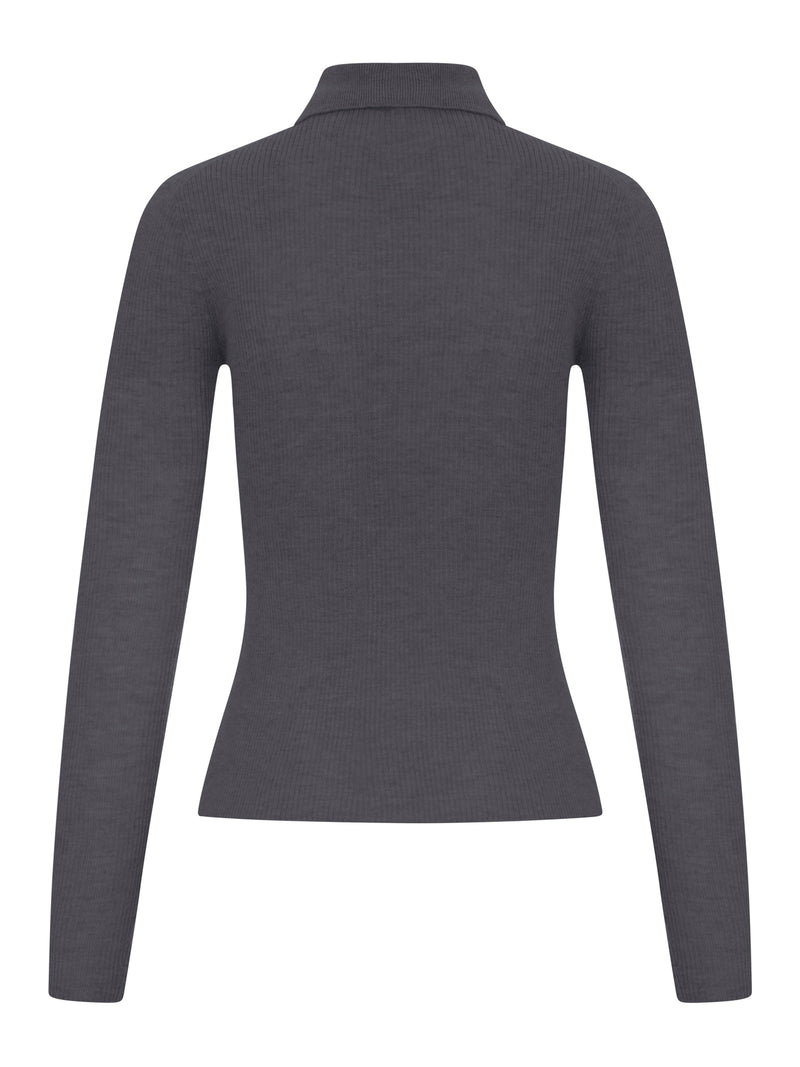 POLO IN MAGLIA GRIGIA A COSTE