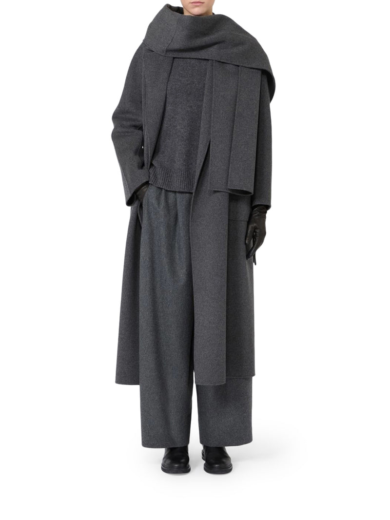 PANTALONE SVASATO IN FLANELLA DI LANA