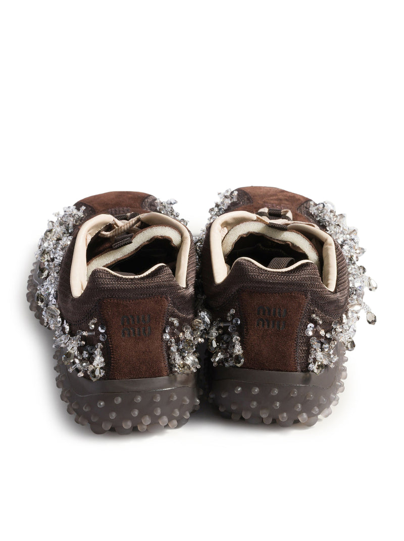 SNEAKERS BUBBLE IN TESSUTO TECNICO E PELLE SCAMOSCIATA CON RICAMI