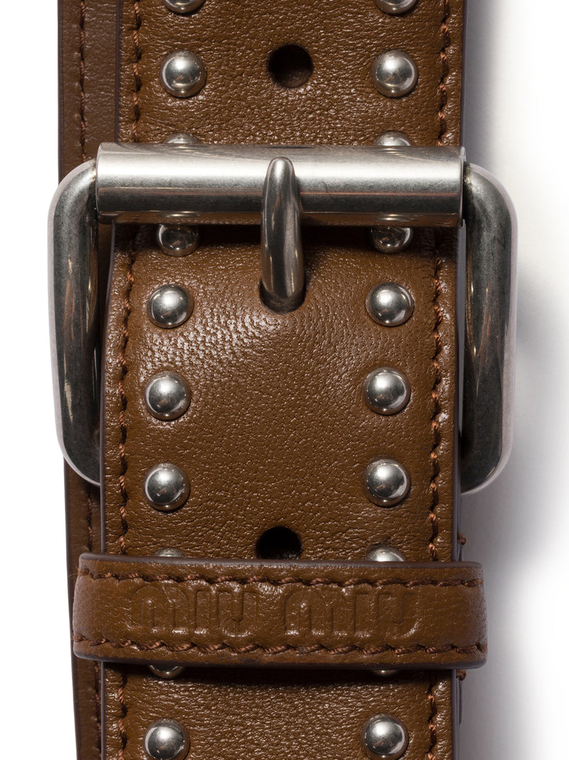 CINTURA IN PELLE CON BORCHIE