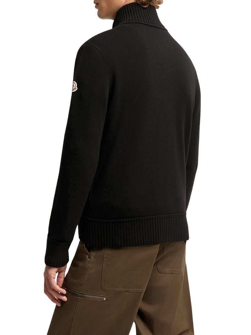 CARDIGAN CON ZIP IN LANA E CASHMERE
