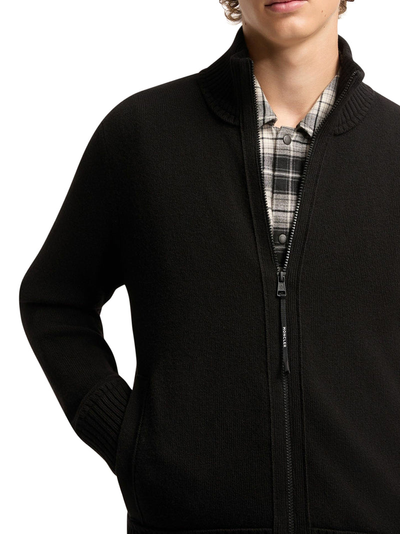 CARDIGAN CON ZIP IN LANA E CASHMERE