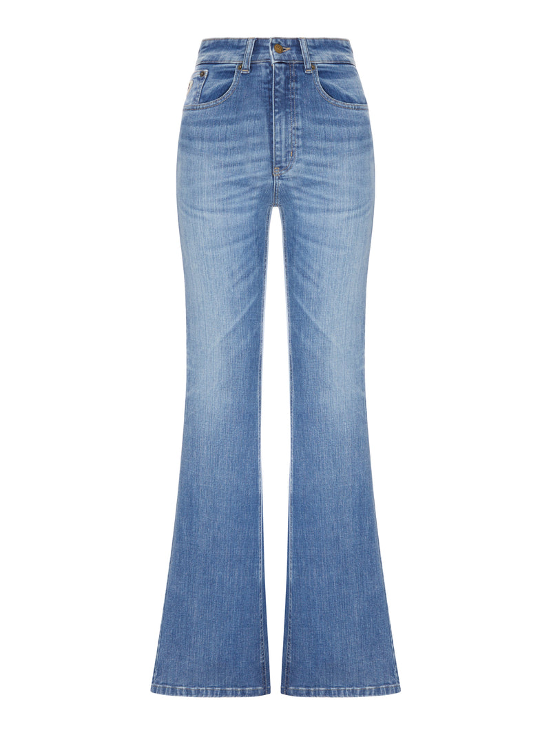 JEANS FLARE IN DENIM LAVAGGIO CHIARO