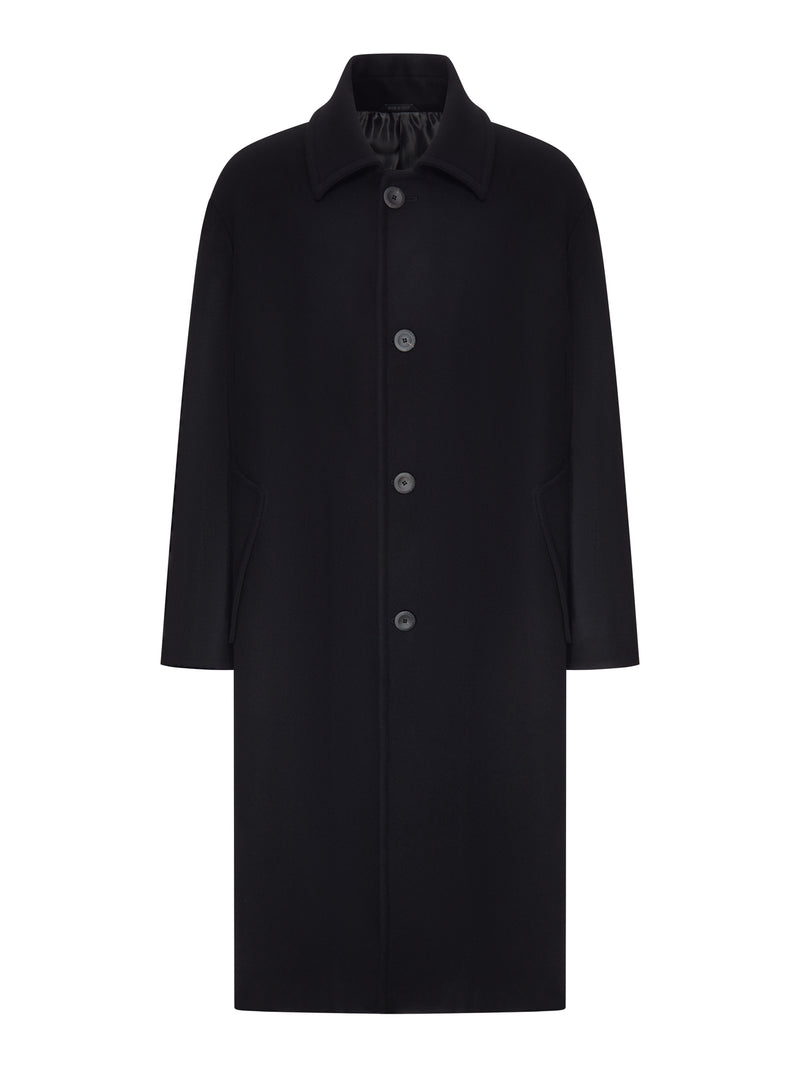 CAPPOTTO LUNGO NERO CON BOTTONI