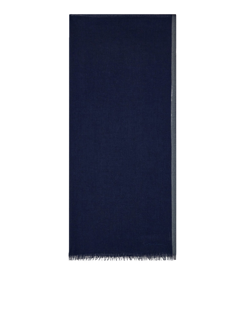STOLA IN CASHMERE E SETA CON BORDO LUCIDO IN VISCOSA