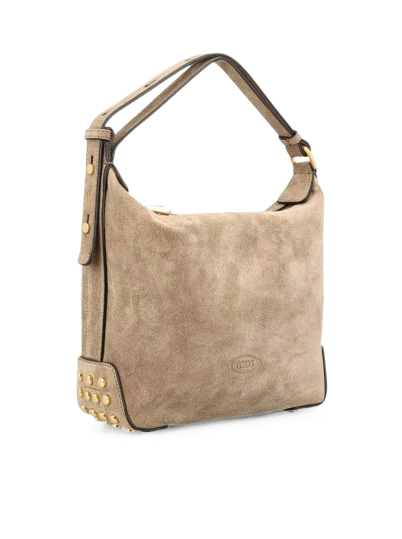 BORSA A SPALLA MINI IN PELLE SCAMOSCIATA METAL DOTS
