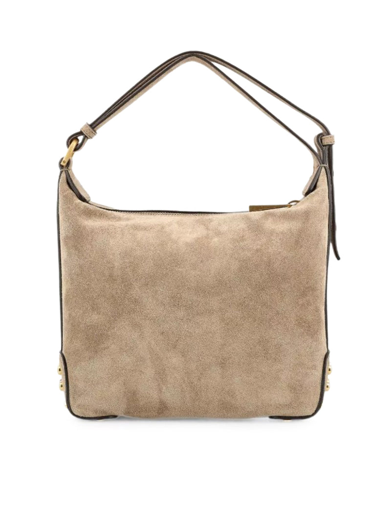 BORSA A SPALLA MINI IN PELLE SCAMOSCIATA METAL DOTS