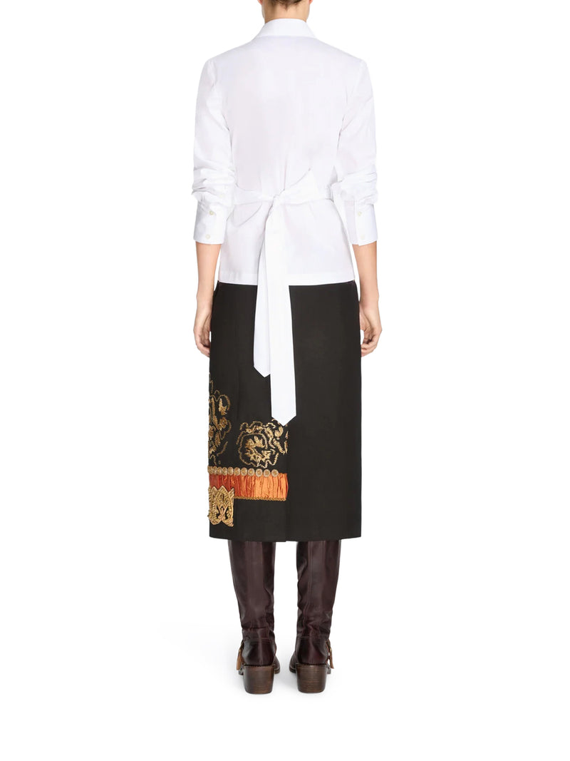 CAMICIA BIANCA DRAPPEGGIATA A PORTAFOGLIO