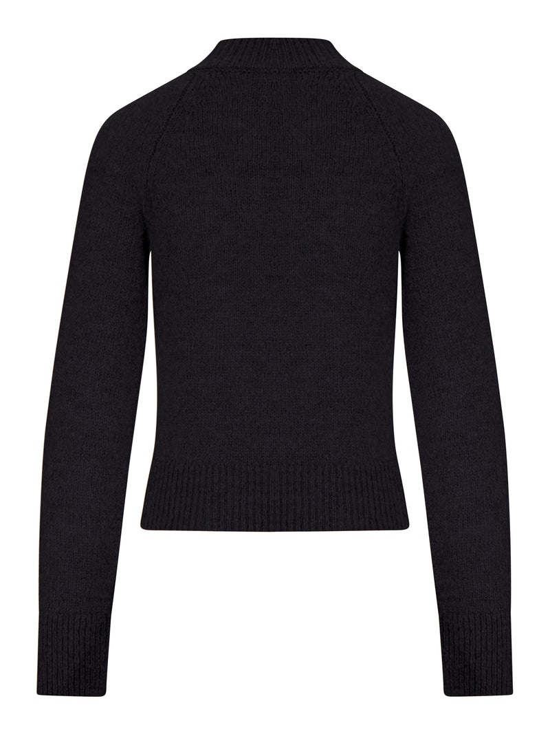 MAGLIA CROPPED IN MOHAIR CON COLLO ALTO