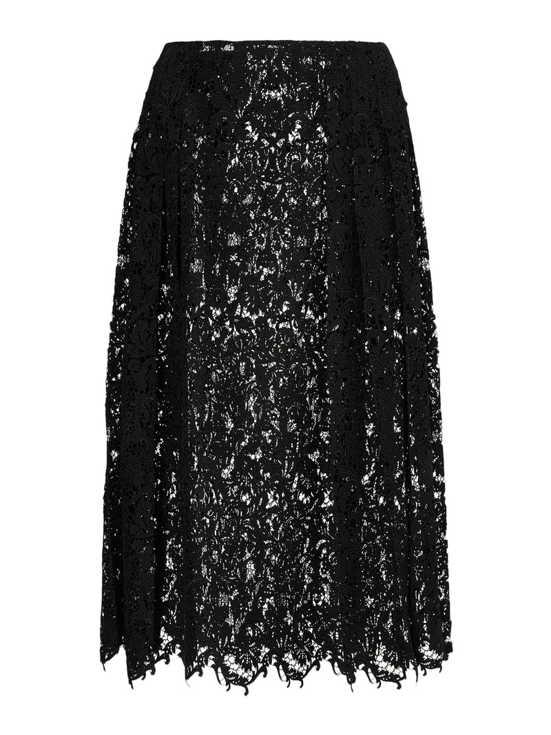 GONNA IN PIZZO MACRAMÈ NERO