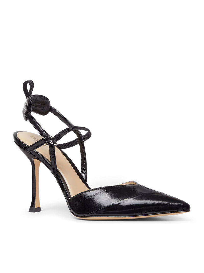 SLINGBACK CON TACCO ALTO IN MISSINA NERA VERY COLIBRÌ