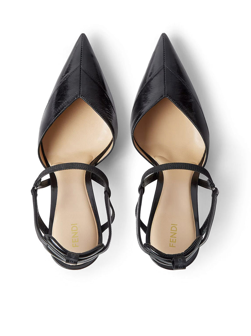 SLINGBACK CON TACCO ALTO IN MISSINA NERA VERY COLIBRÌ