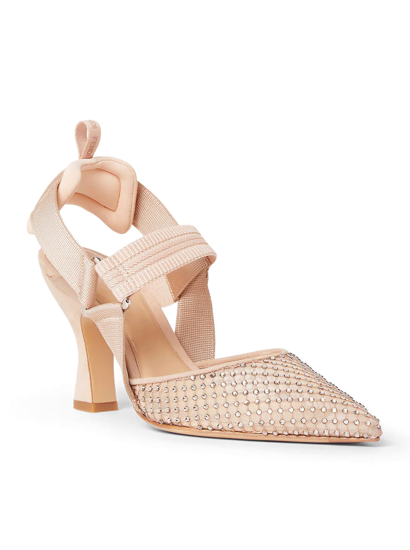 SLINGBACK COLIBRÌ CON TACCO ALTO IN MESH E CAMOSCIO ROSA
