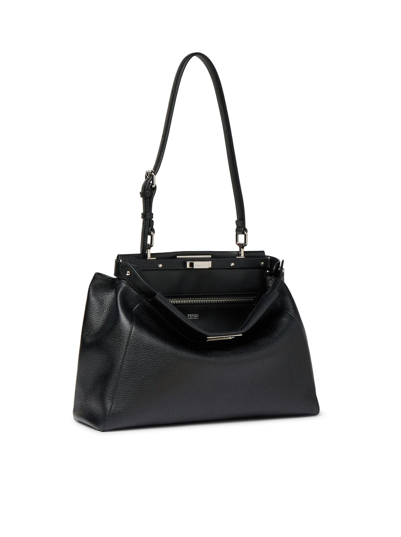 MY MEDIUM PEEKABOO® BORSA IN PELLE NERA CON SPECCHIETTI RICAMATI