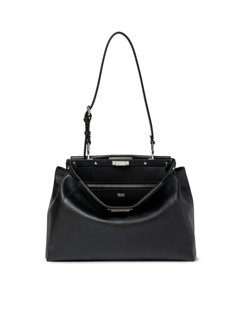MY MEDIUM PEEKABOO® BORSA IN PELLE NERA CON SPECCHIETTI RICAMATI