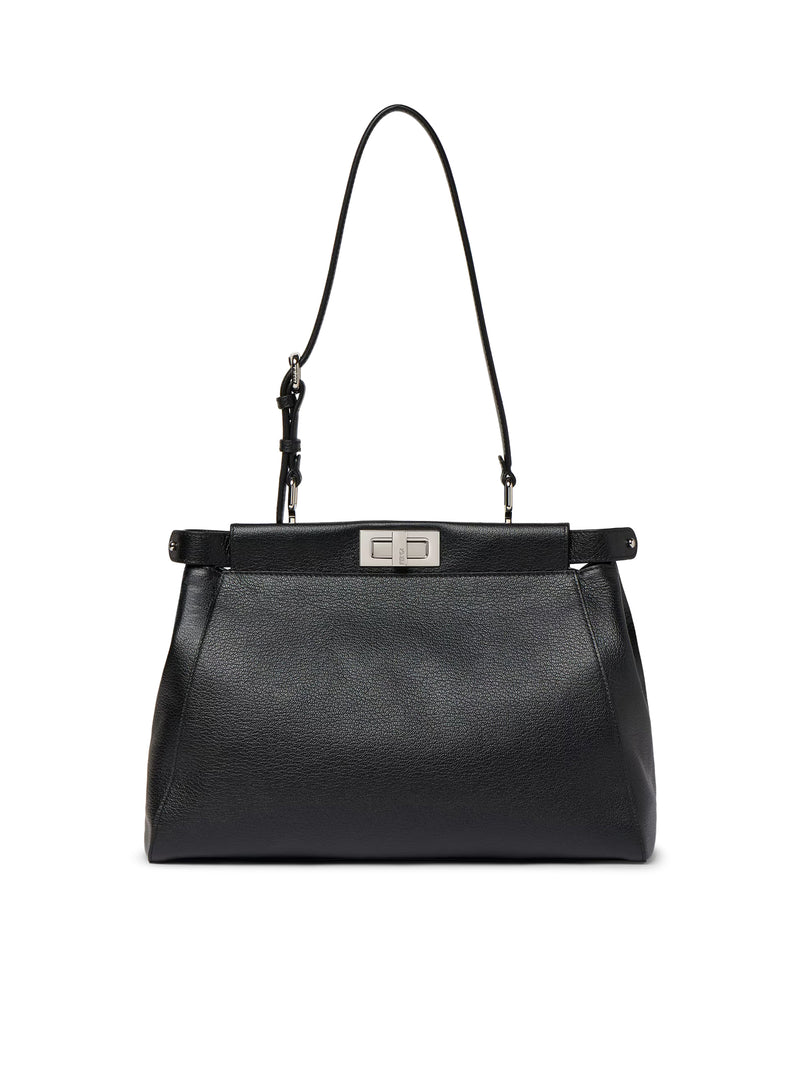 MY MEDIUM PEEKABOO® BORSA IN PELLE NERA CON SPECCHIETTI RICAMATI