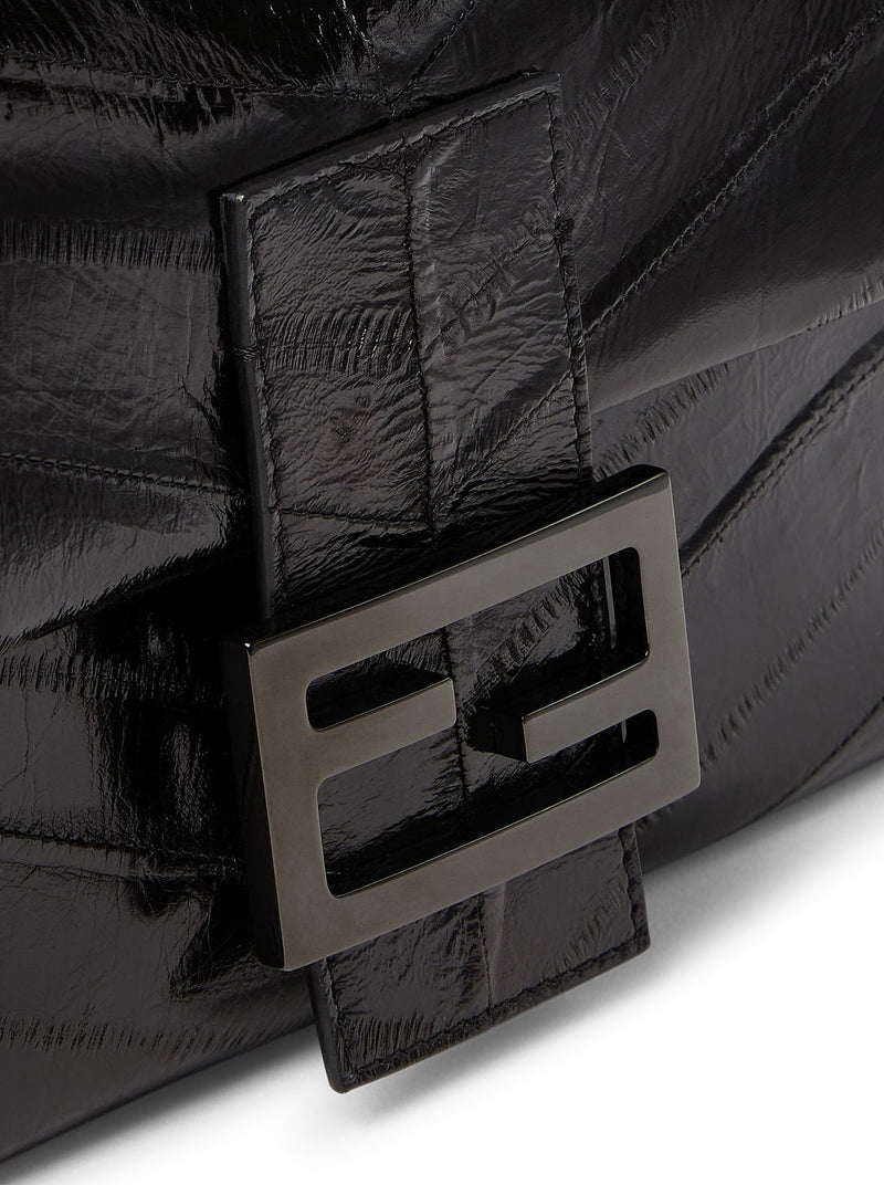 BORSA BAGUETTE® 26424 IN MISSINA INTARSIATA NERA