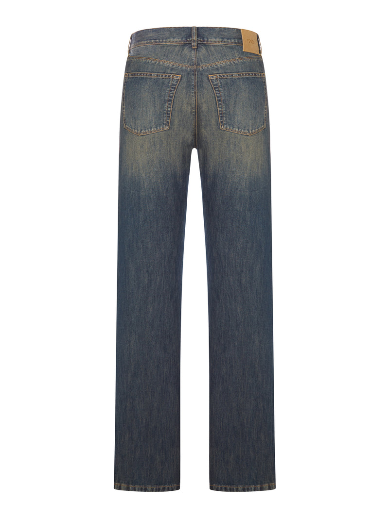 JEANS REGULAR LUNGHI IN BLU STONE WASH