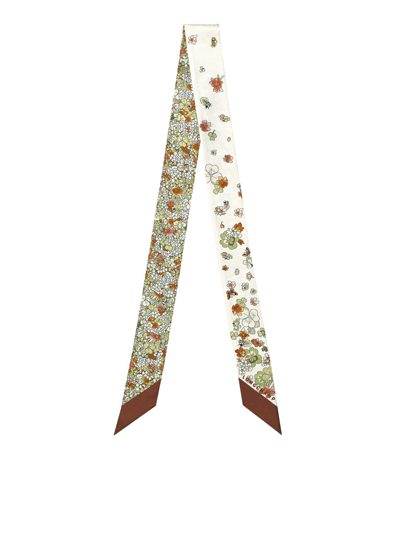 FOULARD FRISE FLEURIE IN SETA
