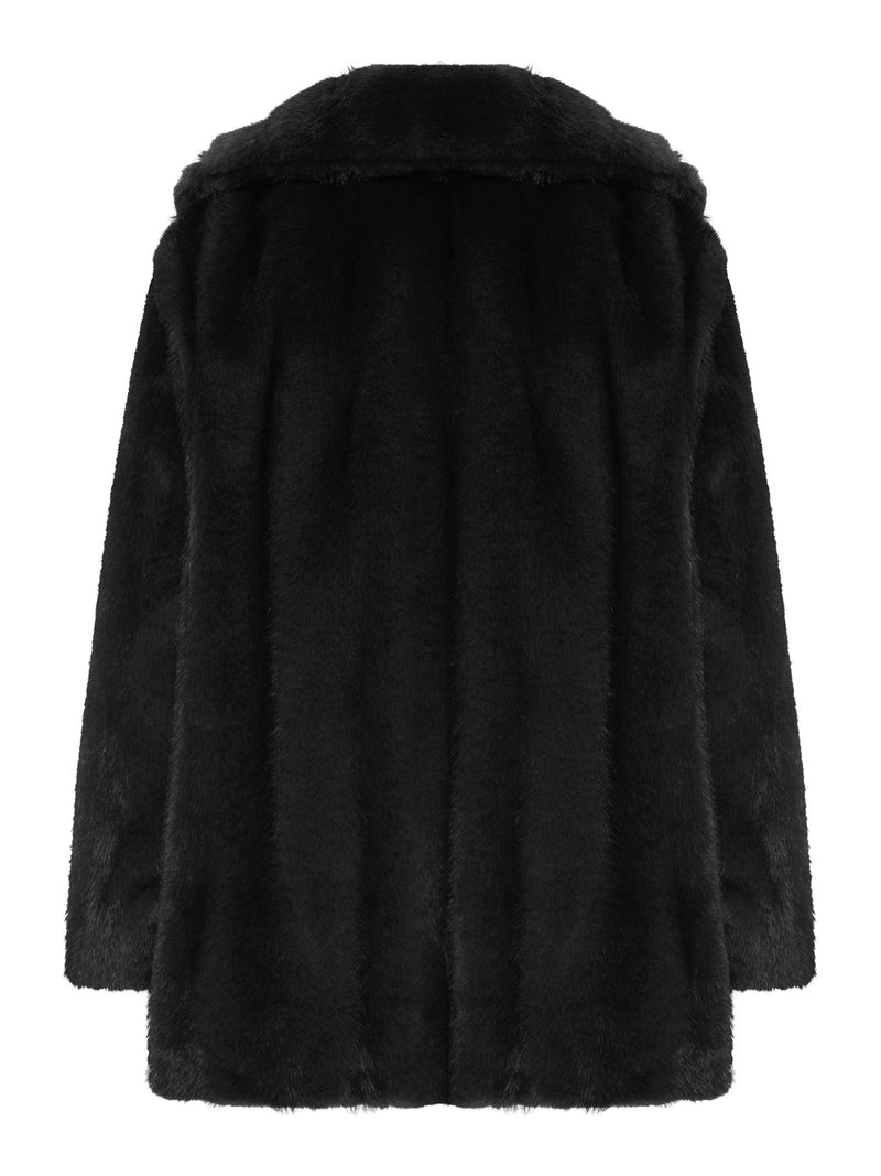 CAPPOTTO IN ECOPELLICCIA CON COLLO REVERS