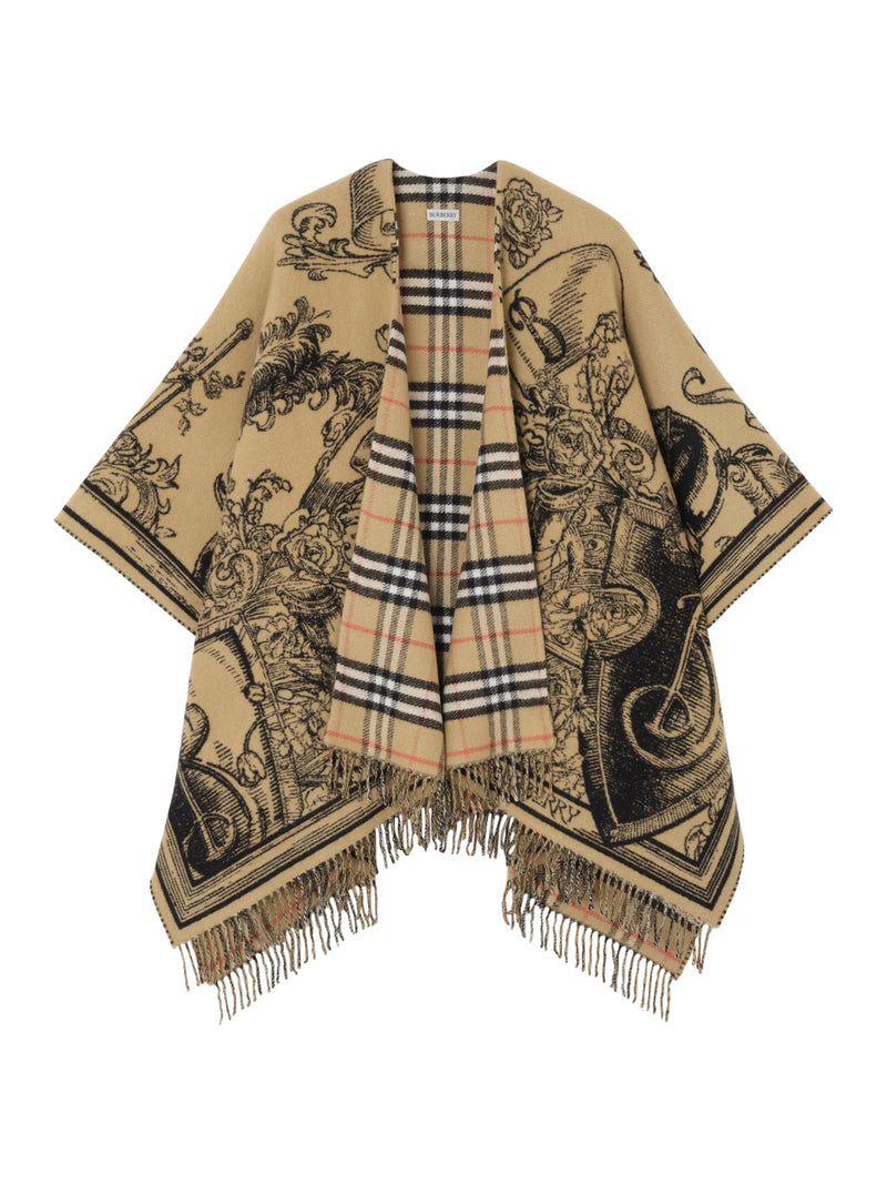 MANTELLA IN LANA REVERSIBILE CON ETCHED KNIGHT