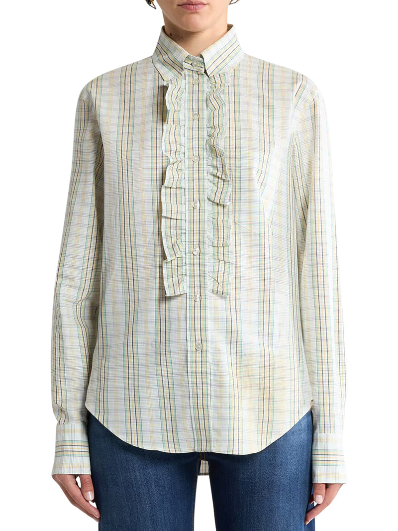 CAMICIA IN COTONE CON PETTORINA E MOTIVO CHECK
