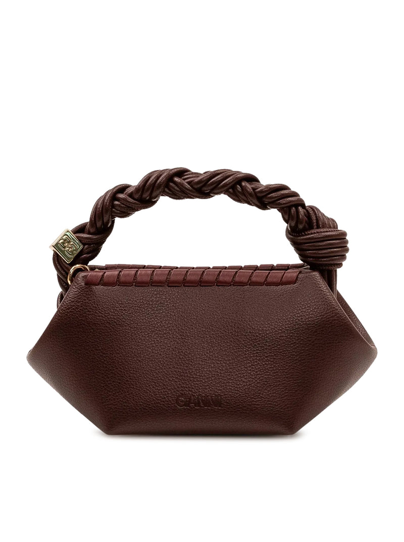 BORSA BOU MINI TRESSÉ A TRACOLLA IN PELLE MARTELLATA
