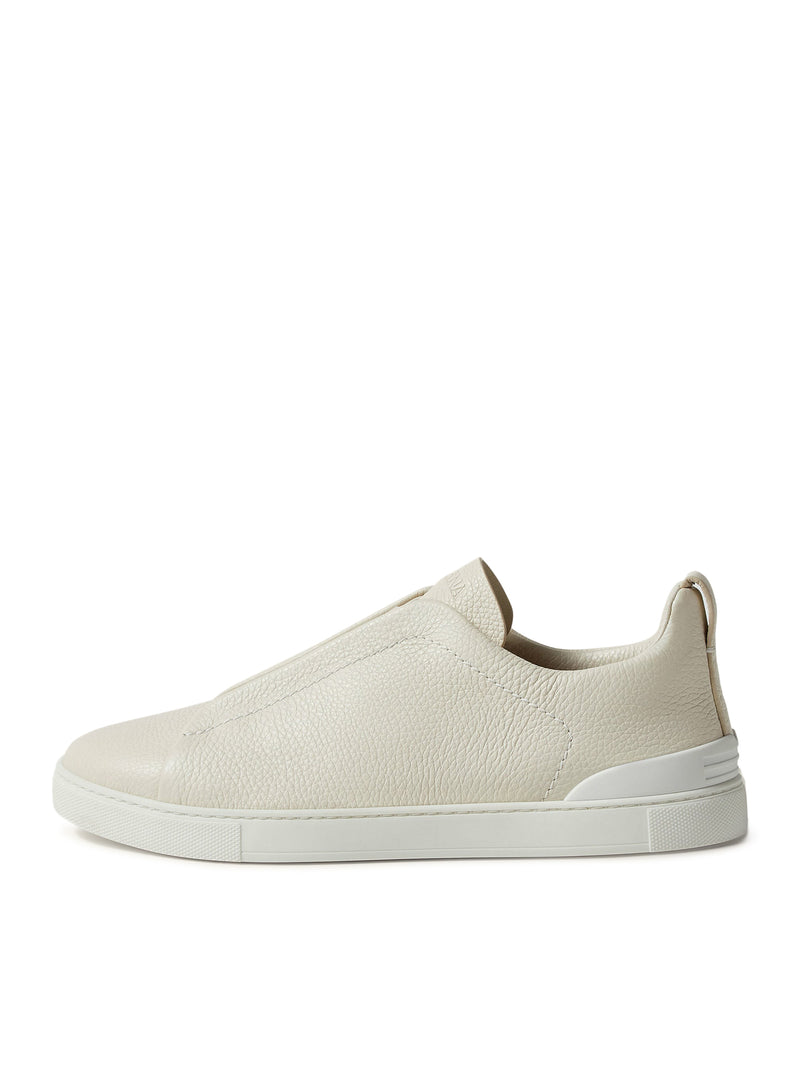 SNEAKER TRIPLE STITCH IN PELLE BIANCA