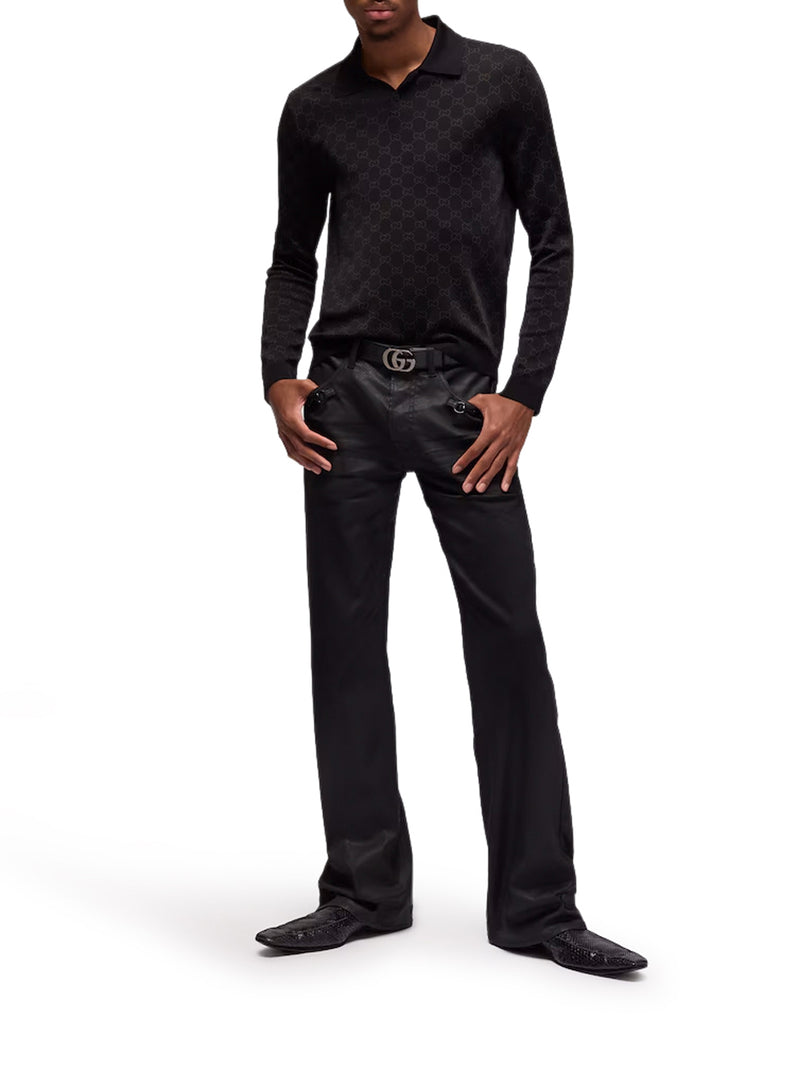 POLO IN VISCOSA GG JACQUARD