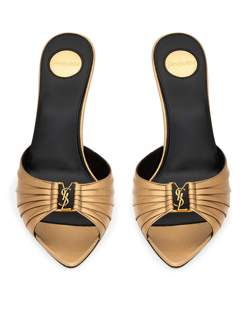 MULE BABYLONE IN PELLE METALLIZZATA