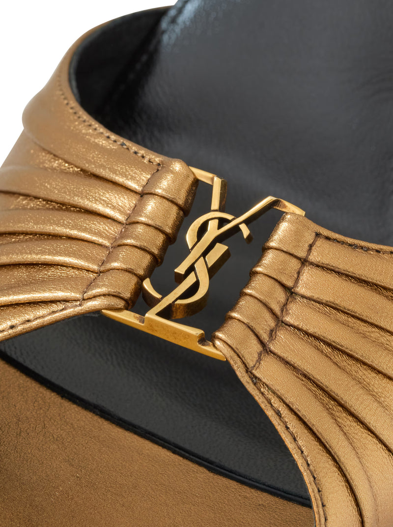 MULE BABYLONE IN PELLE METALLIZZATA