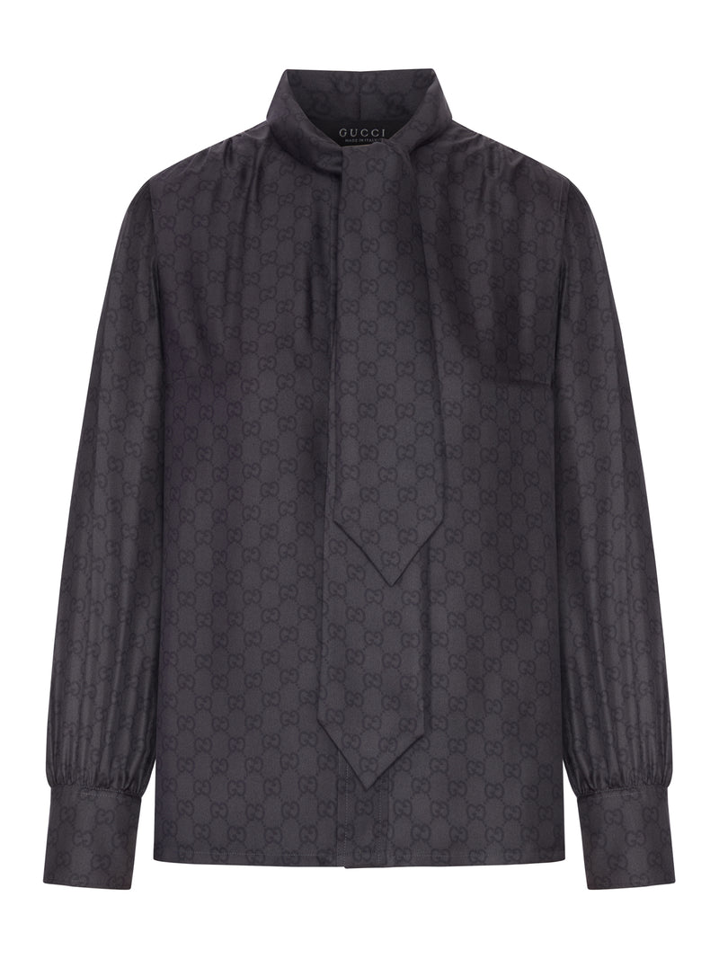 CAMICIA IN TWILL DI SETA STAMPATA